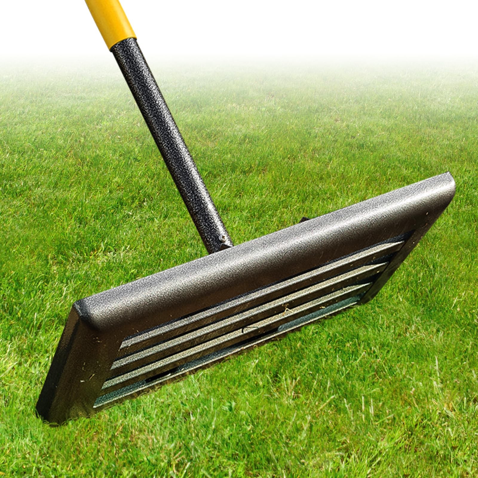 Professional Lawn Leveling Rake with 17x10in Heavy-Duty 17x10", 72", Black