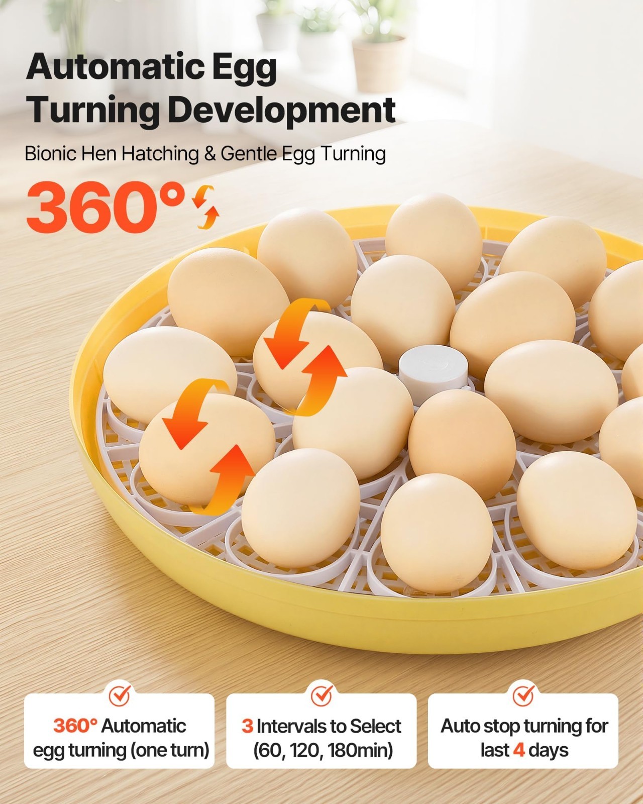 Automatic Egg Incubator with LED Candler, Humidity Control, 18 Eggs Capacity, 36
