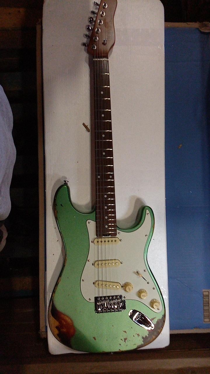 Used KGD Green Relic Electric Guitar, Free Shipping