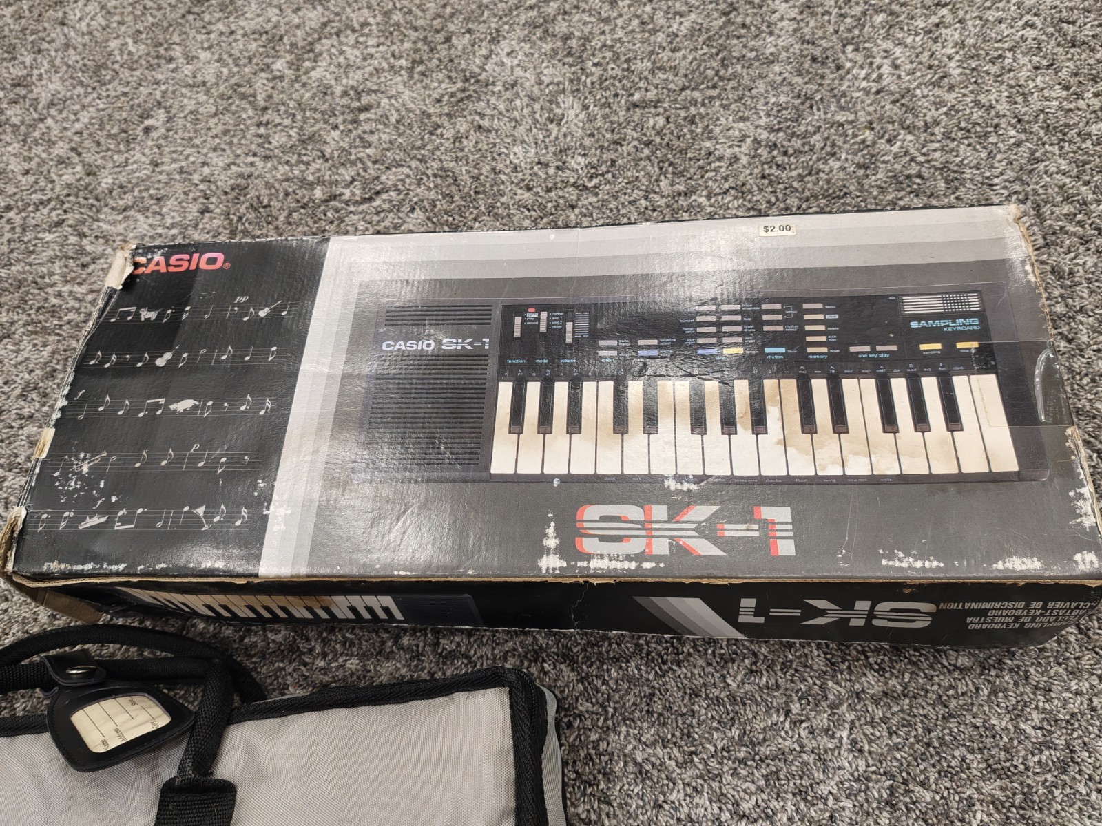 Casio SK-1 Sampling Keyboard w/ Case And Box TESTED WORKS GREAT - Missing 1 Key