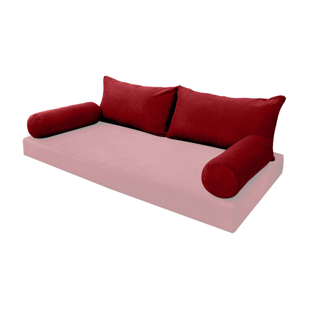 SLIPCOVER ONLY KnifeEdge Twin Style V2 Velvet Indoor Daybed Bolster Pillow AD369