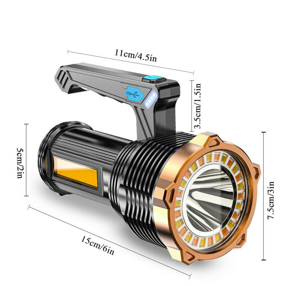 12000000LM LED Flashlight Tactical Torch Lamp Worklight USB Rechargeable Light