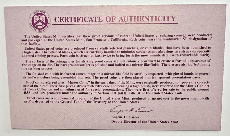 1992 Proof set. Genuine. complete and original as issued by US Mint.