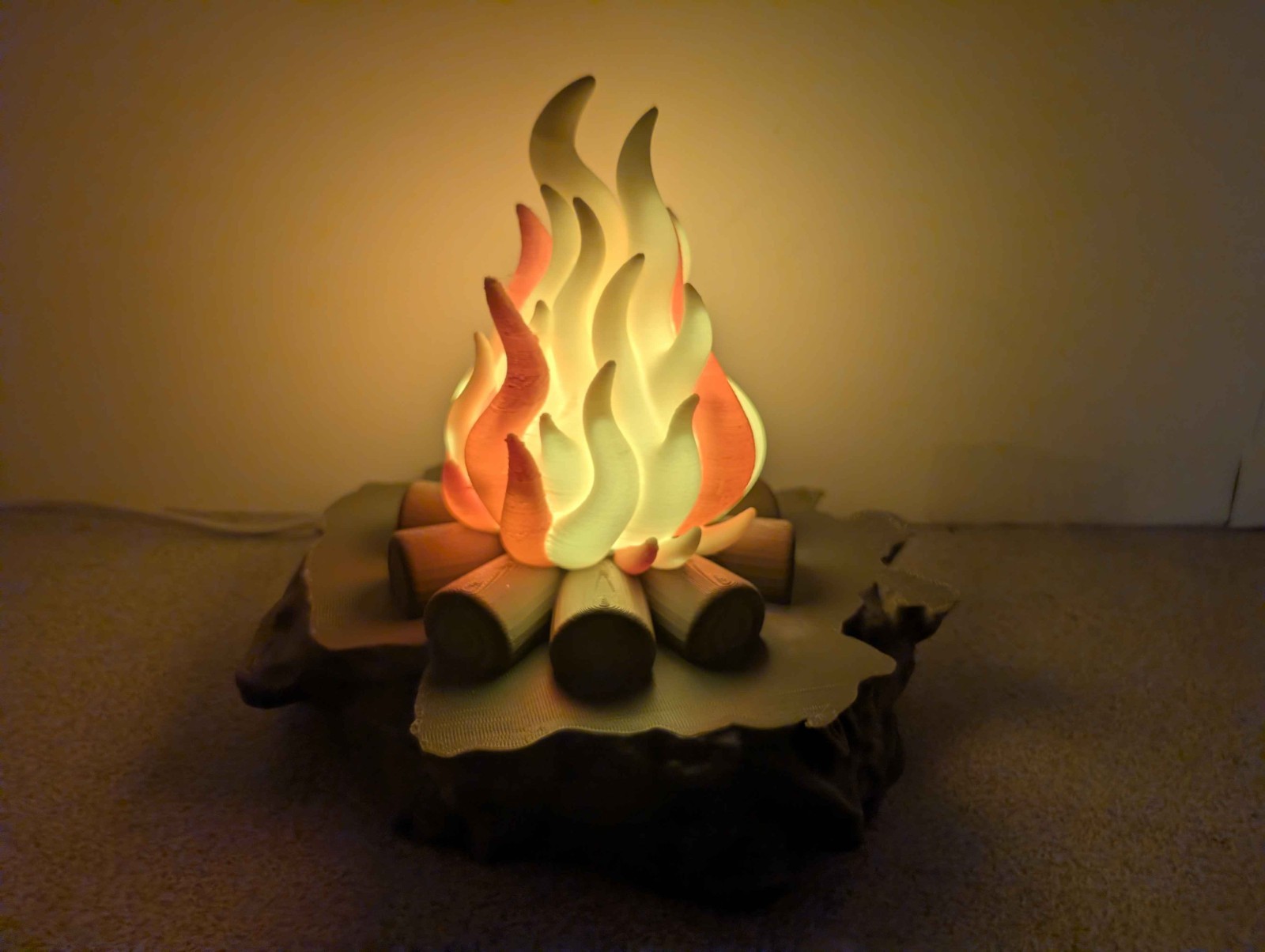 Camp Fire Night Light, Glowing Fire Lamp  Cabin & Camping Decor