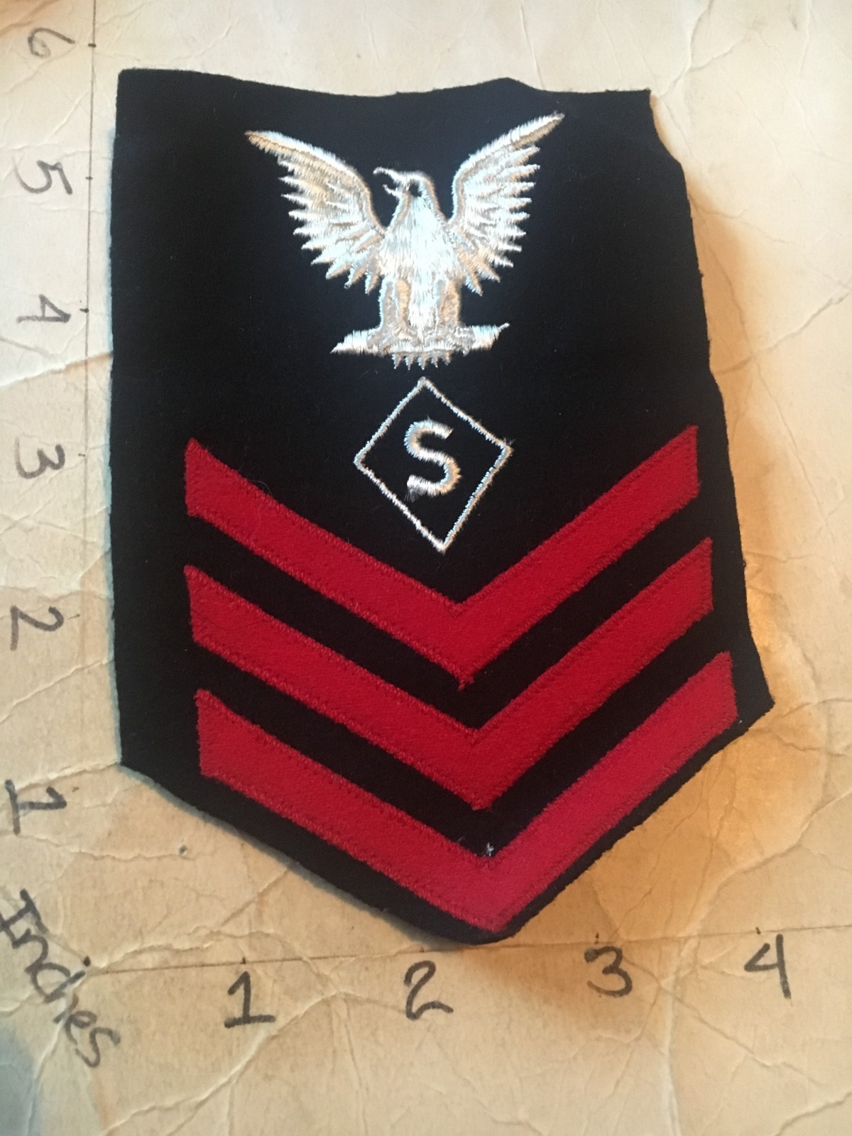 vintage US NAVY Specialist S.P. PO 1st Class Patch 8/8/25