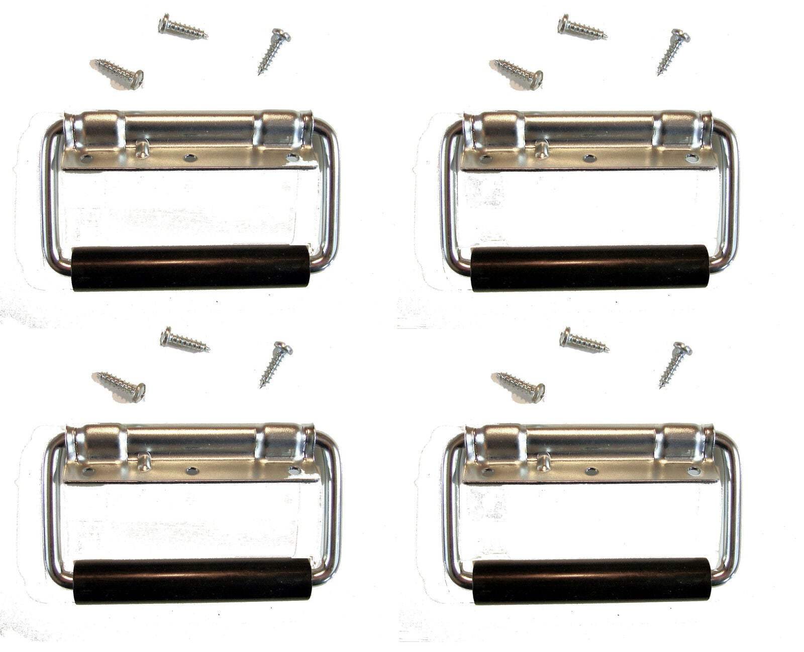 (4 PACK) PENN ELCOM 2356 Surface Mount Spring Loaded Handle w/Screws - ZINC