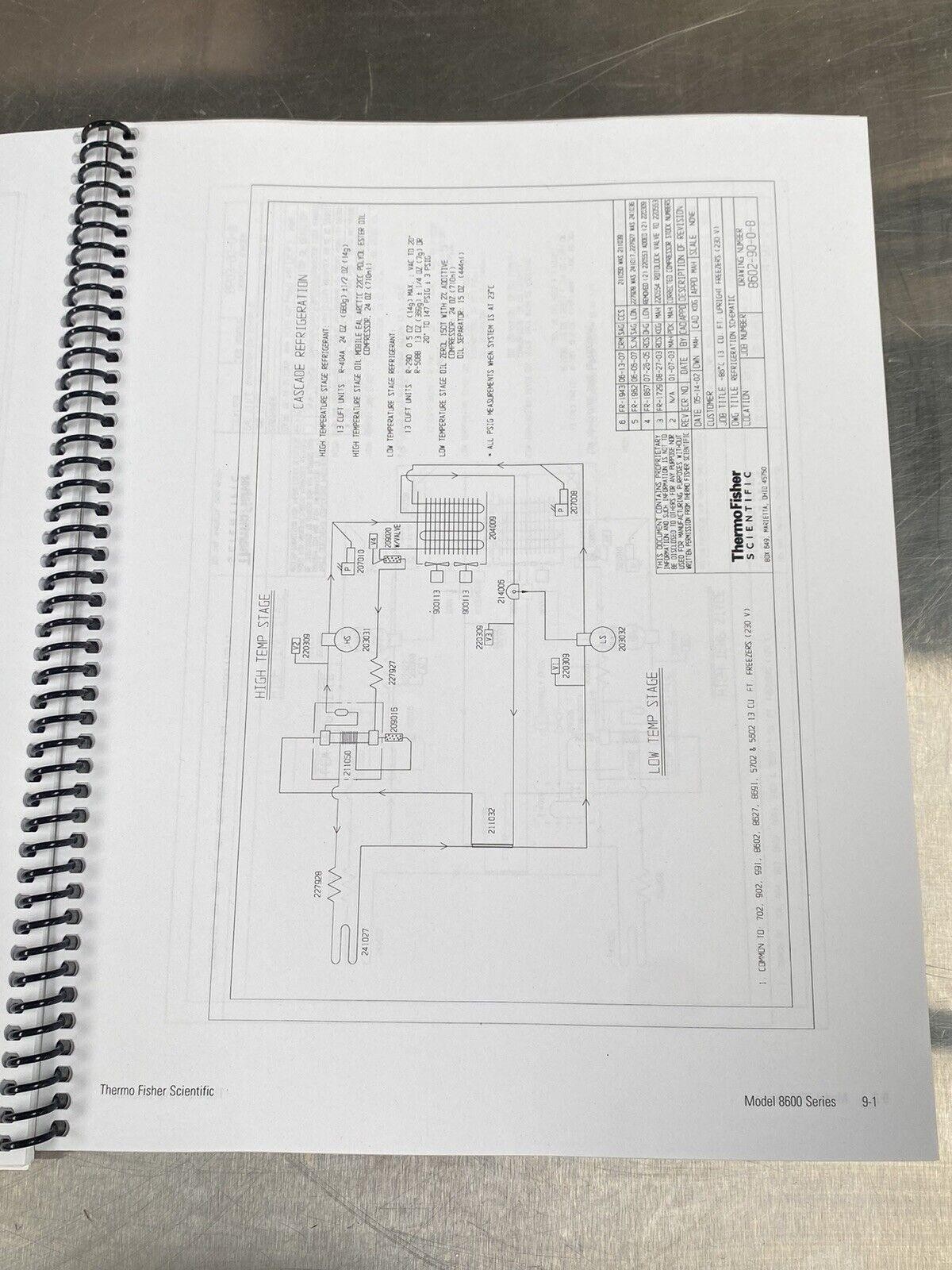 Thermo Model 8600 Series Forma -86C ULT Freezer -Users Manual / Instruction Book