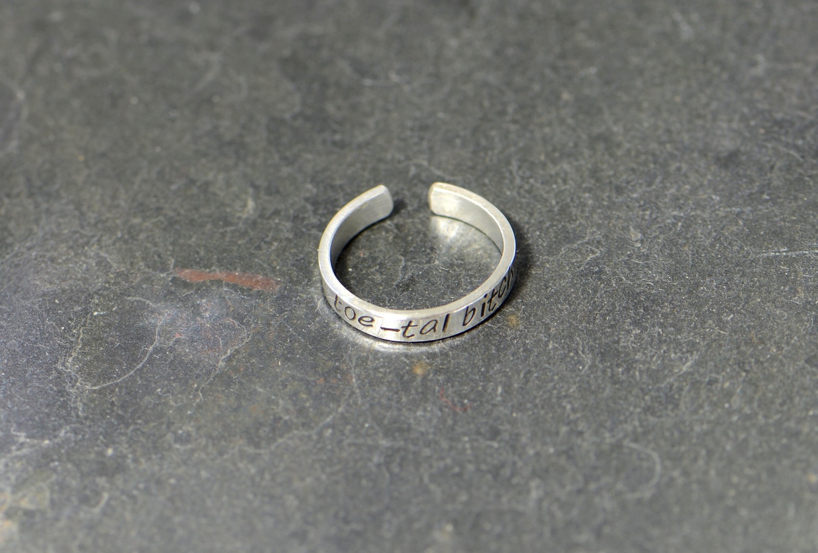sterling silver toe ring - toe ring with a pun
