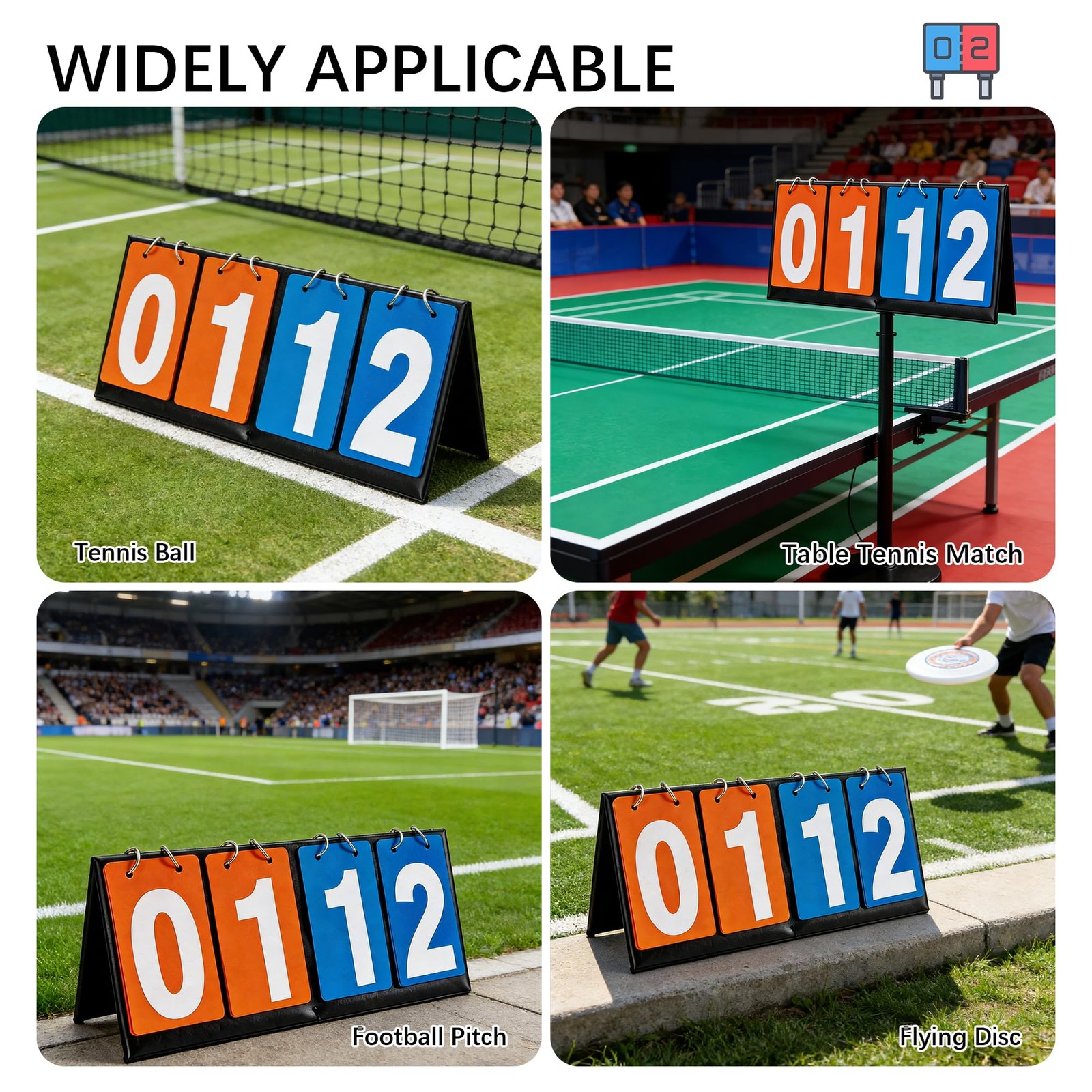 Portable Desktop Flip Scoreboard 4Digit 2 Whistles Mouthguards MultiSport