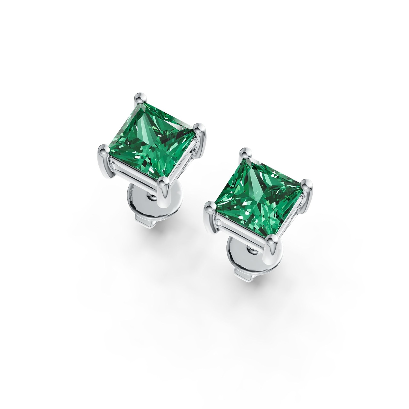 Sterling Silver Semi Mount Earrings Setting Princess SQ 5x5mm Stud