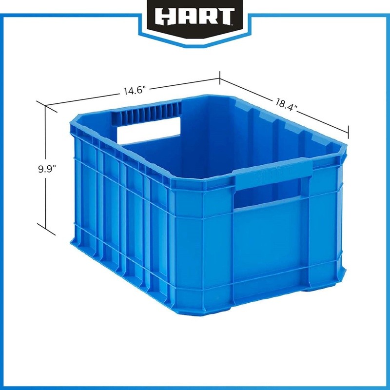 Durable Stackable Plastic Utility Crate W/ Ergonomic Handles Home Storage New