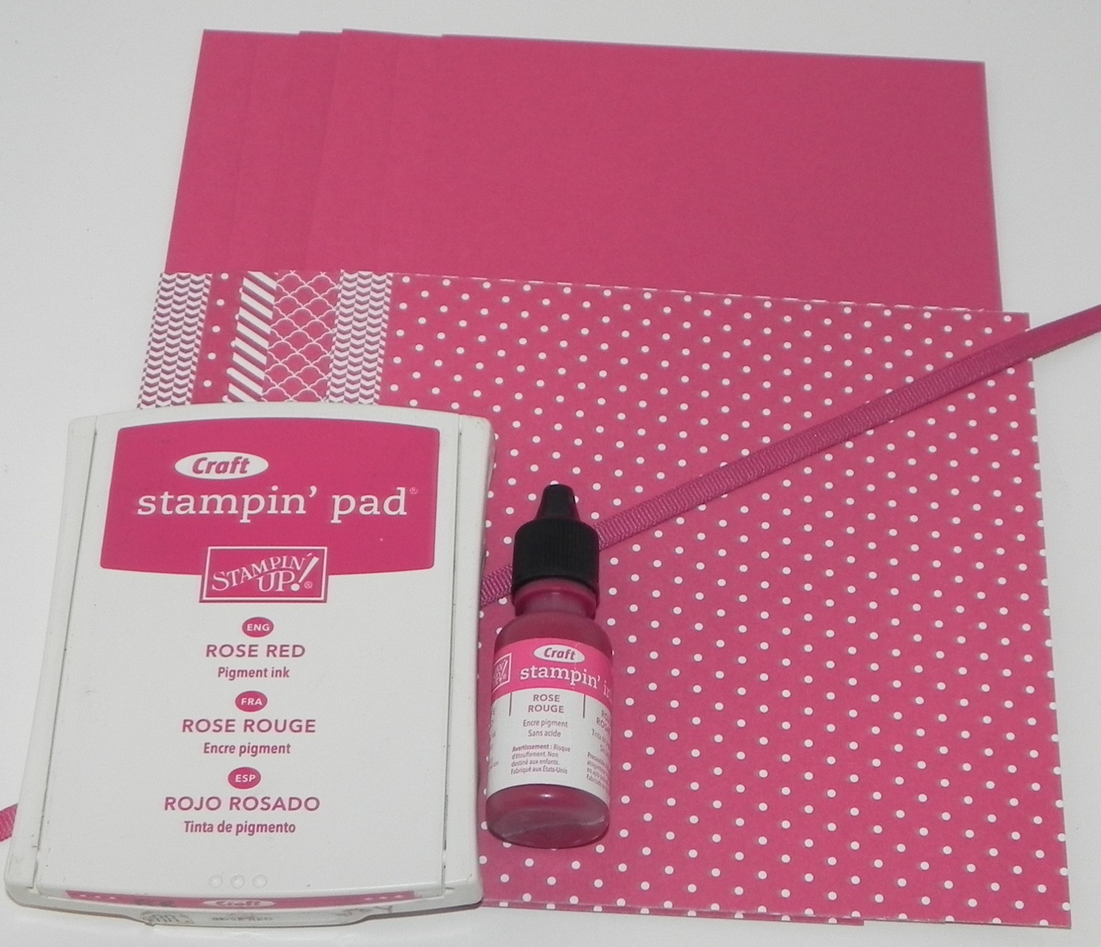 ROSE RED CRAFT INK PAD REFILL 6X6 DESIGNER PAPER CARDSTOCK STAMPIN UP