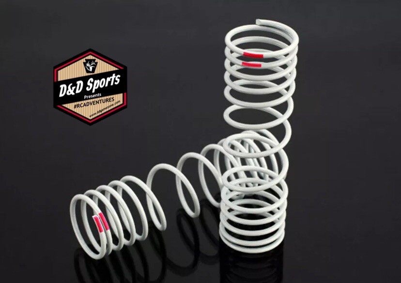 Traxxas 6867 - (2) Rear Springs White In Color +10% Rate (Pink)