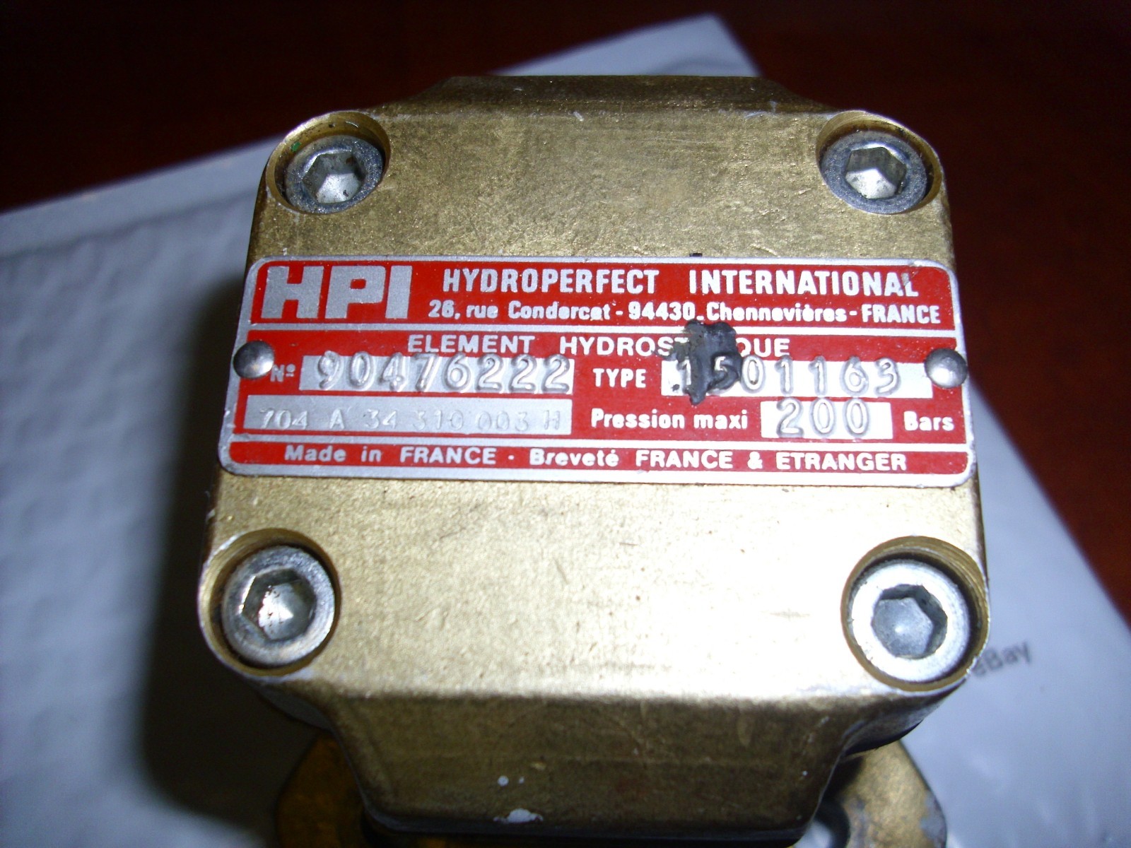 Hydrostatique Element 90476222 Hydroperfect International