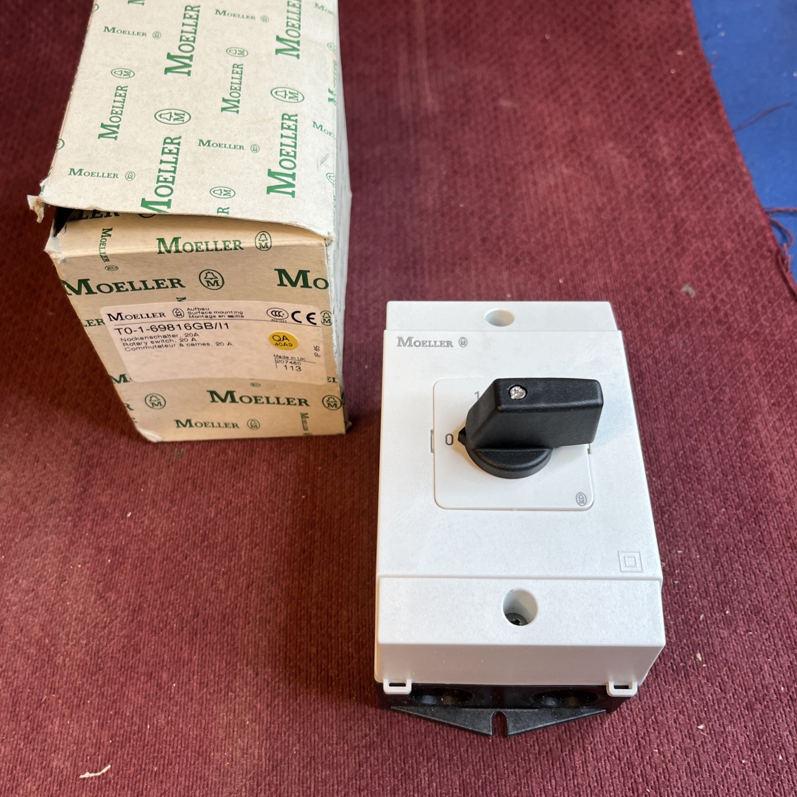 NEW IN BOX MOELLER ROTARY SWITCH TO-1-69816GB/I1