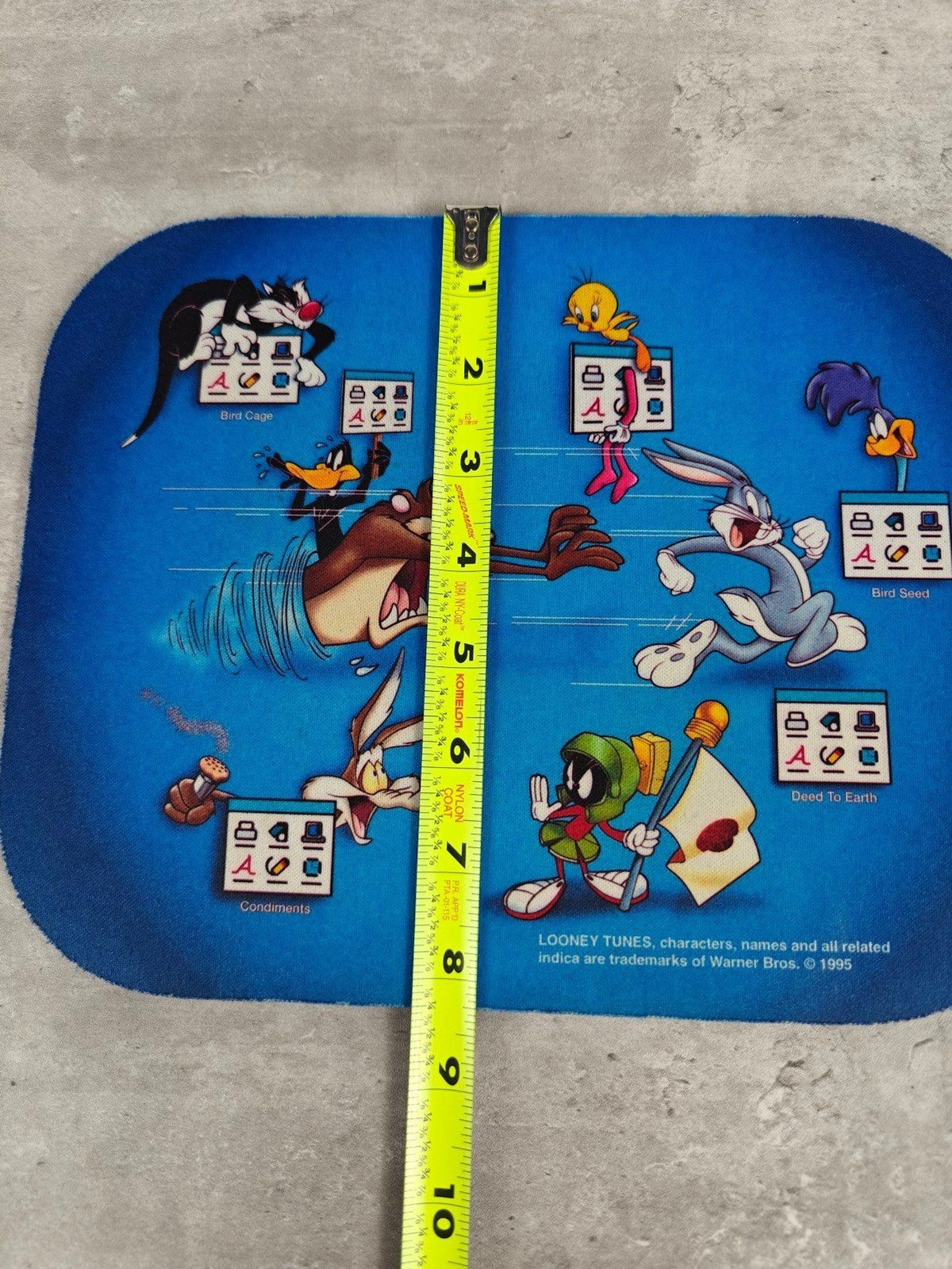 Vintage Looney Tunes Mousepad 1995 Computer Accessory 10x8