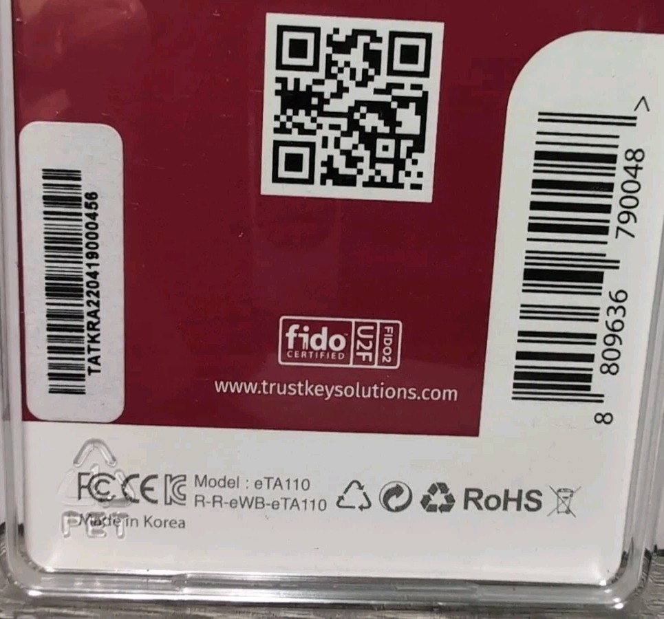 FIDO Security Key TrustKey T110 FIDO2 U2F Two Factor Authentication USB Key Type