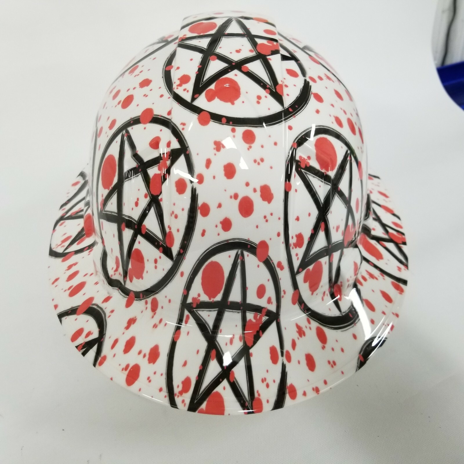 NEW FULL BRIM Hard Hat custom hydro dipped in SHOUT AT THE DEVIL, PENTEGRAM