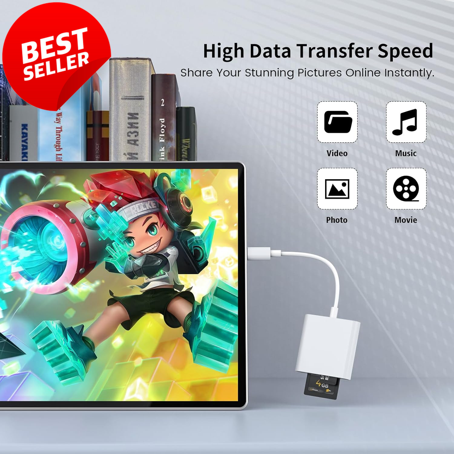 USB C SD Card Reader Dual Slot SD MicroSD Adapter iPhone 15 16 iPad Mac - US