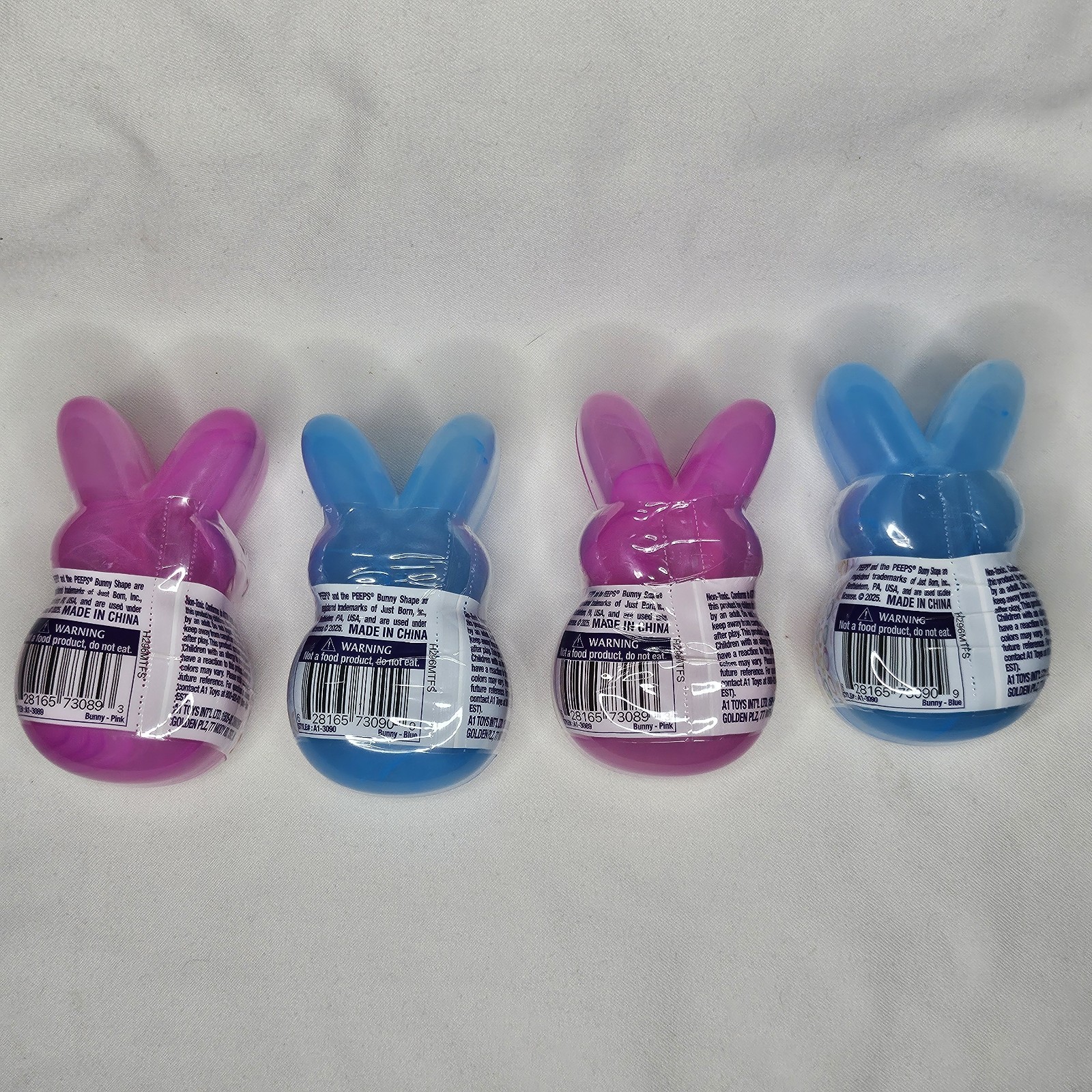 New Lot Set 4 Peeps Blue Pink Bunny Dough Kit Pack Marshmallow Scent Easter