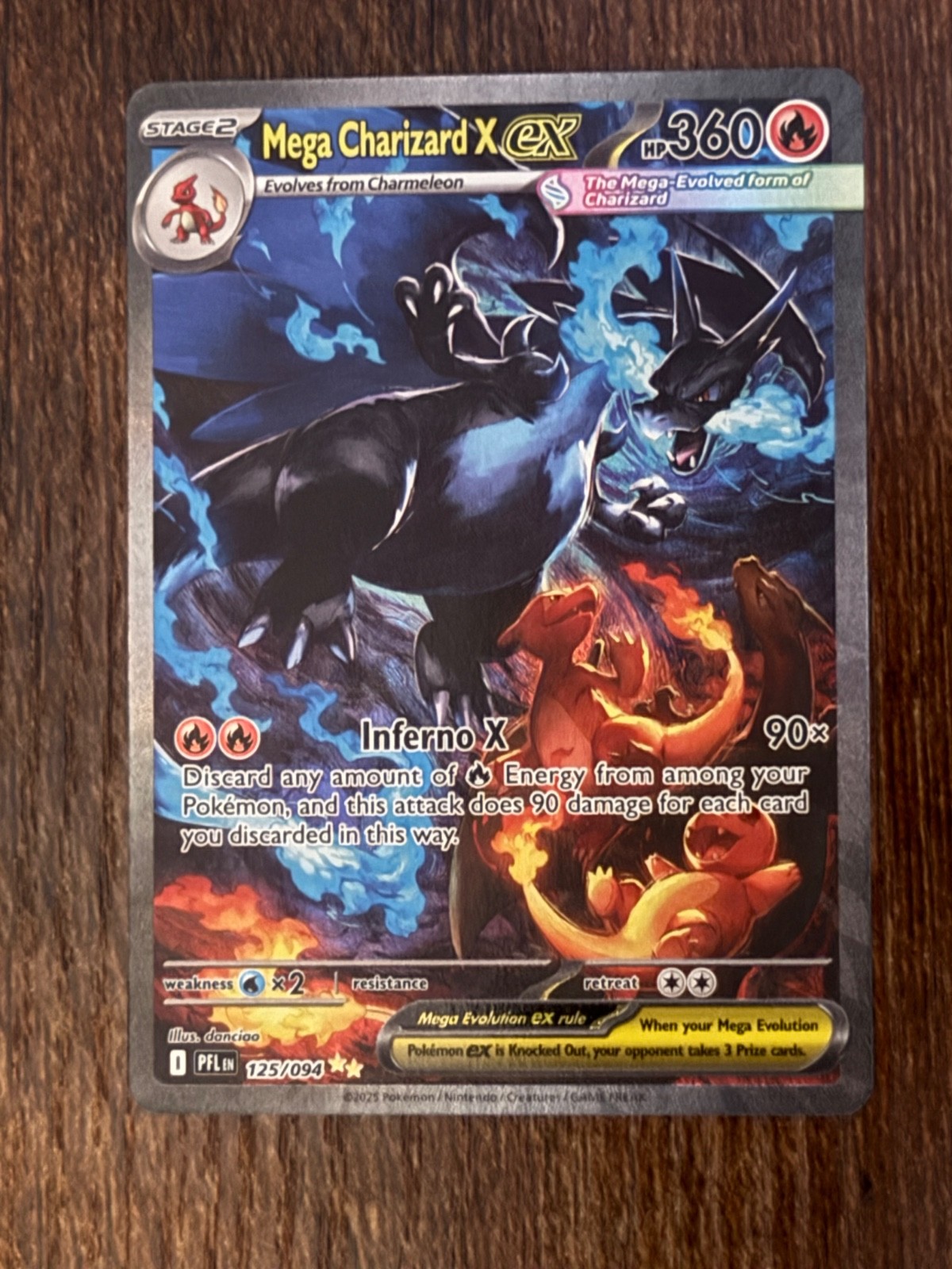 Mega Charizard X ex 125/094 Me02: Phantasmal Flames Holo