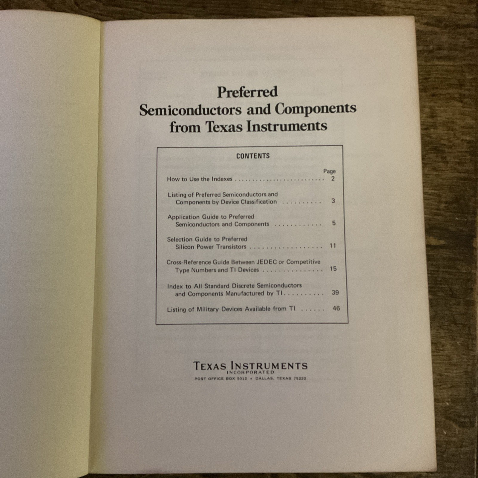 Vtg 1967 Texas Instruments: Preferred Semiconductors & Components Manual