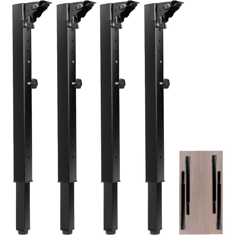 Folding Adjustable Square Table Legs 4 PCS Adjustable Height 25-34DIY Desk Legs