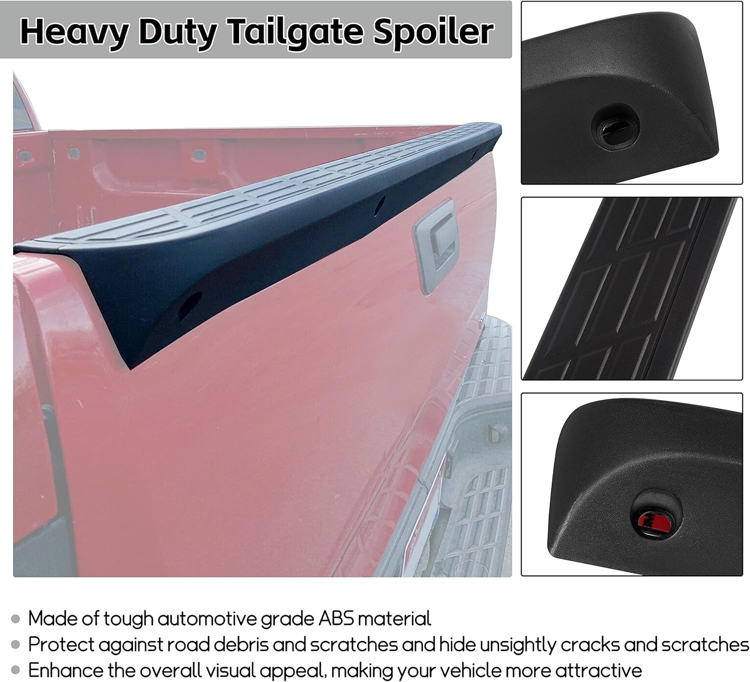 Tailgate Cap Protector Molding Spoiler Cover for 2007-2013 Silverado Sierra 1500
