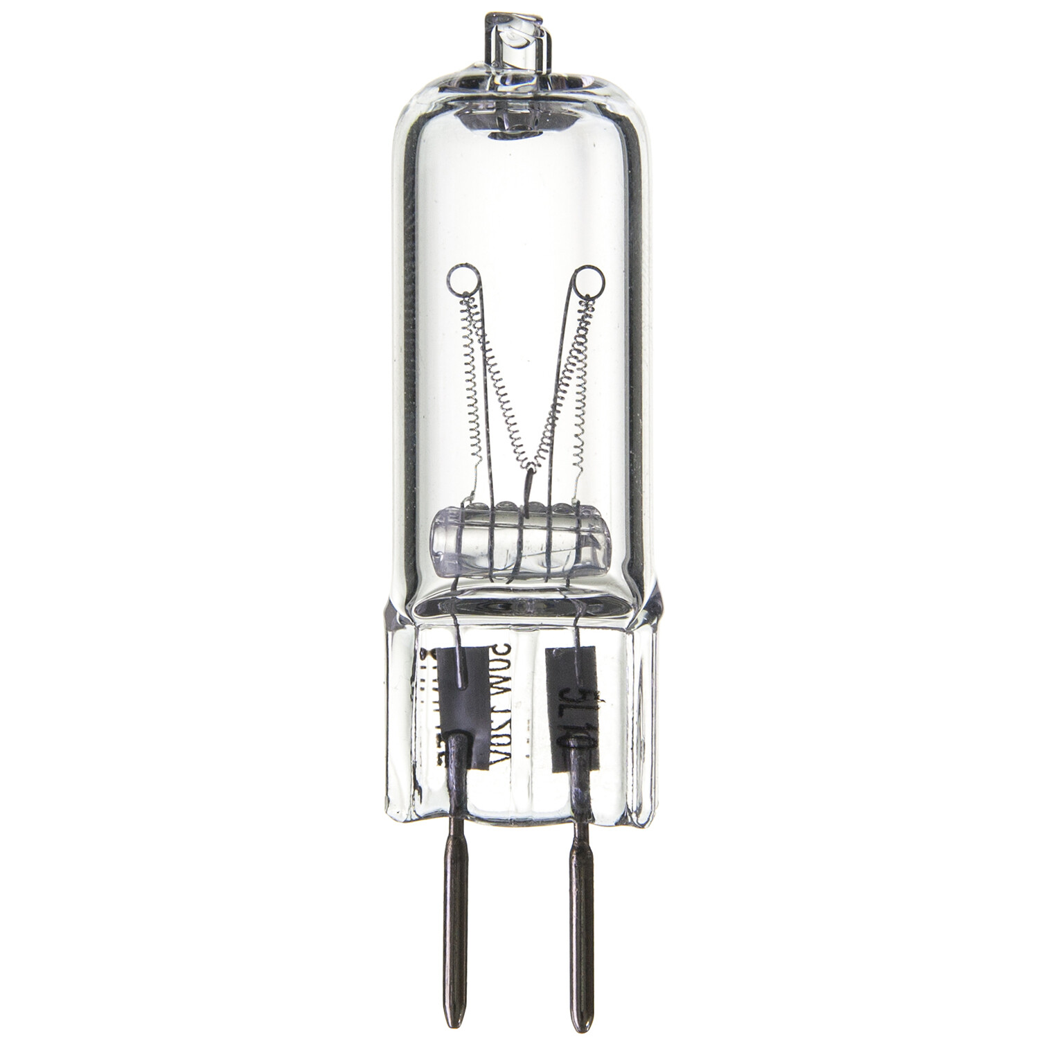12Pack Single Ended T3.5 Bulb, GY6.35 Bi-Pin Clear Glass, 3200K, 50W, 500LM