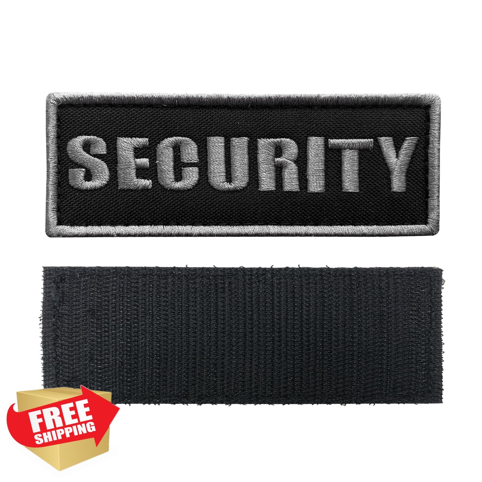 uuKen Security Patch Gray 4x1.4" Embroidery Hook Fastener