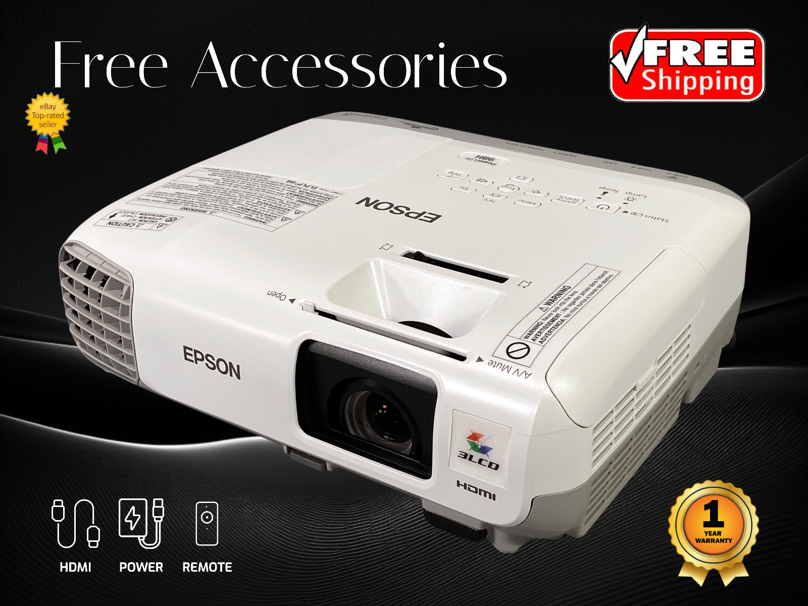Epson PowerLite 98 - 3LCD Projector 3000 Lumens Lamp Life Up to 10,000 Hours 💡