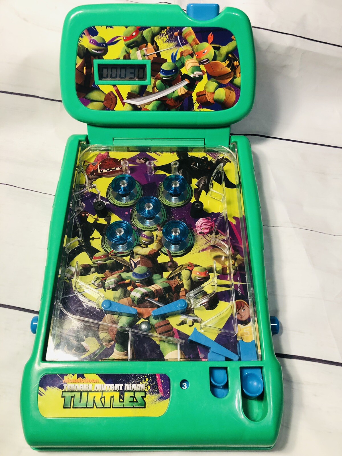 TEENAGE MUTANT NINJA TURTLE Pinball Machine Tabletop 2009 Nickelodeon Tested