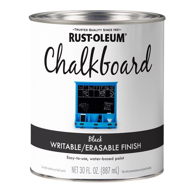 Rust-Oleum Black Chalkboard Latex Paint Writeable Erasable Multi-Surface 30 oz.