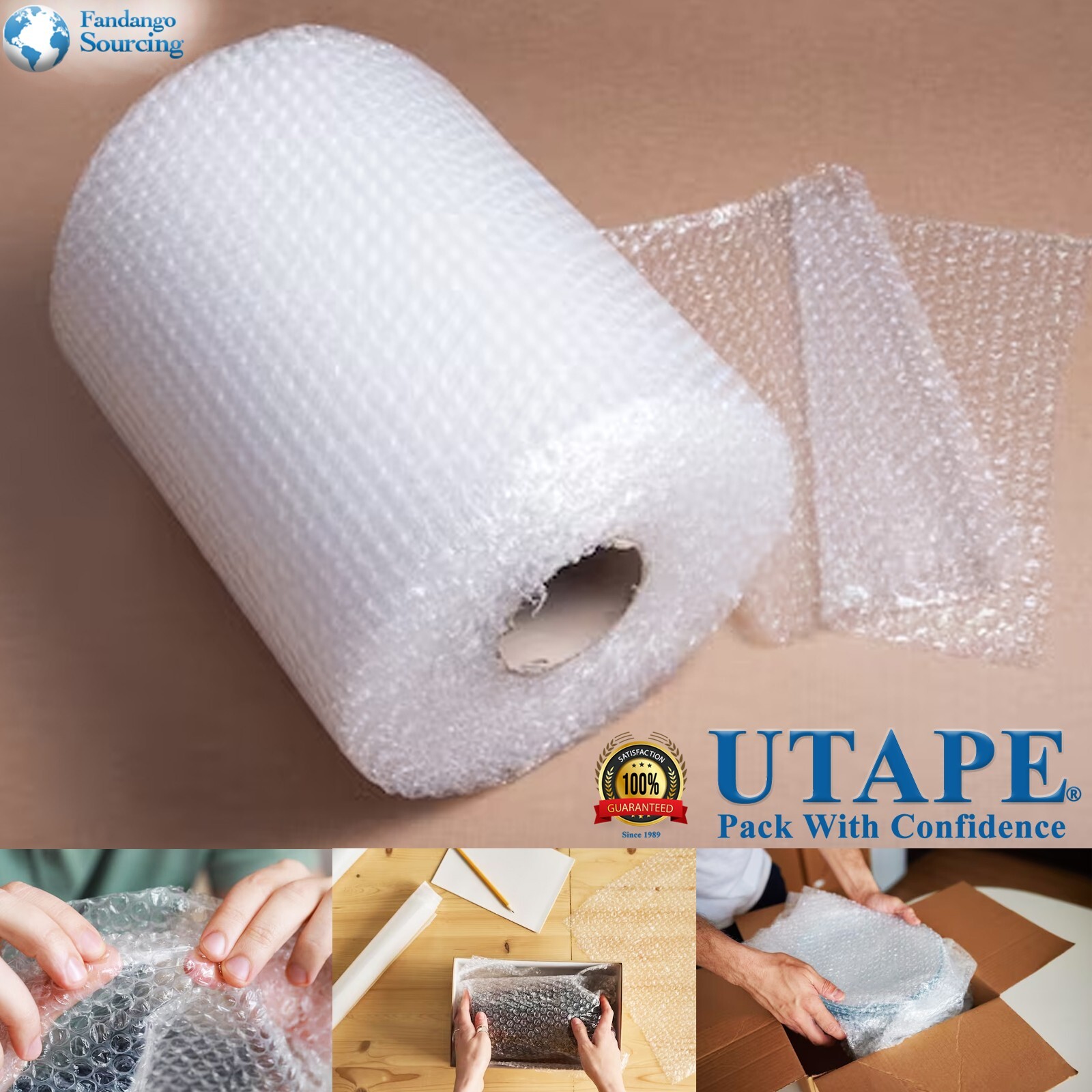 3/16" Small Bubbles Plastic Wrap Cushioning Wrap 24"x25' Perforated every 12"