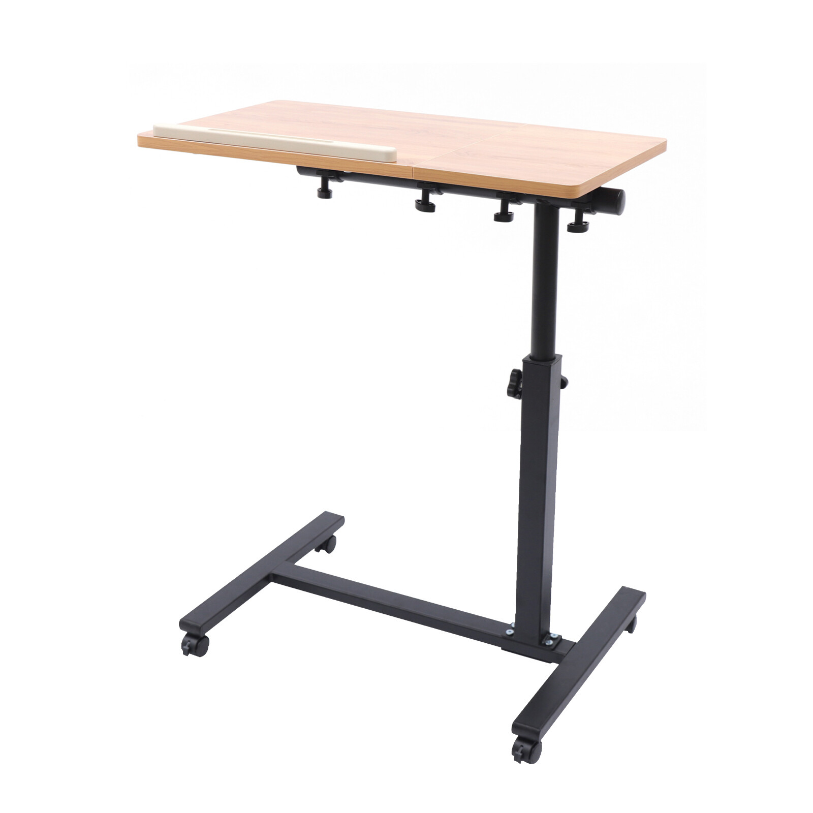 Angle Height Adjustable Rolling Cart Over Bed Hospital Table Stand Laptop Desk
