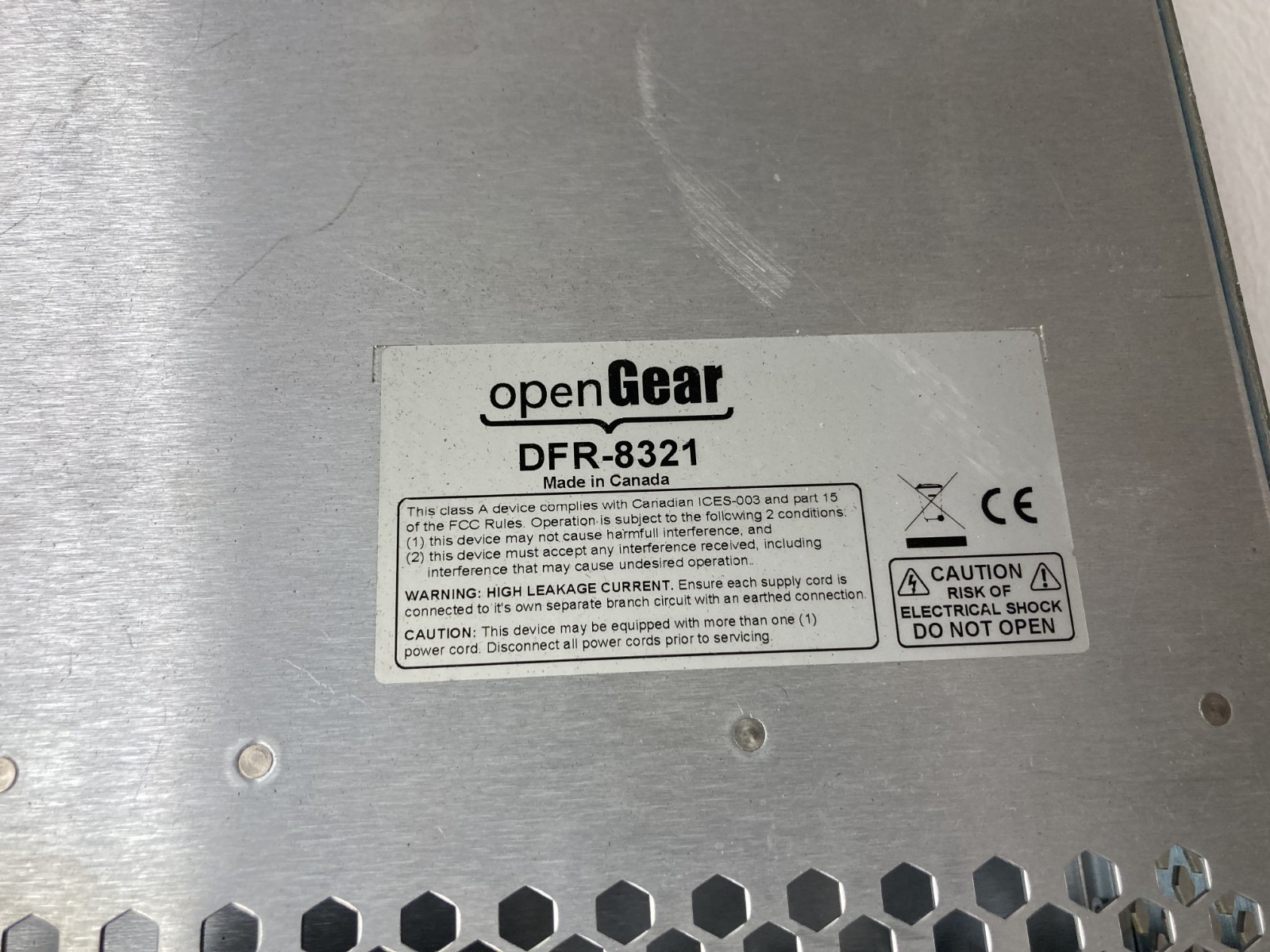 OpenGear DFR-8321 Rackmount Module Frame