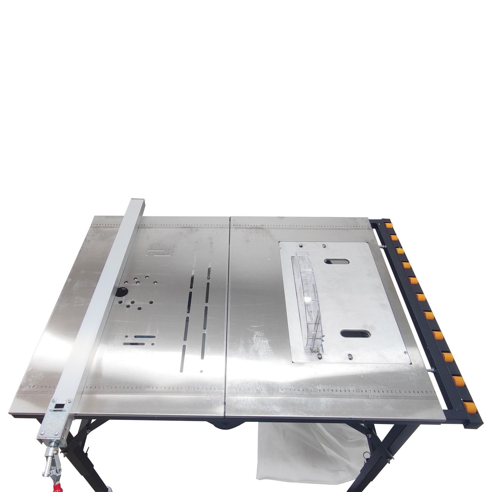 110V Sub Saw Table Wood Cutting Machine Telescopic Saw Table Dust Collector 4"8"