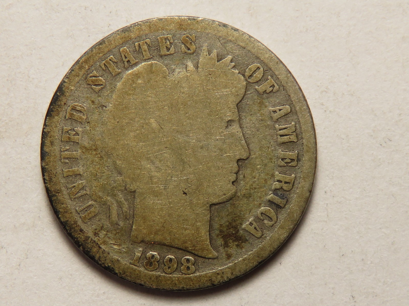 1898-S Barber Dime Grading G/VG