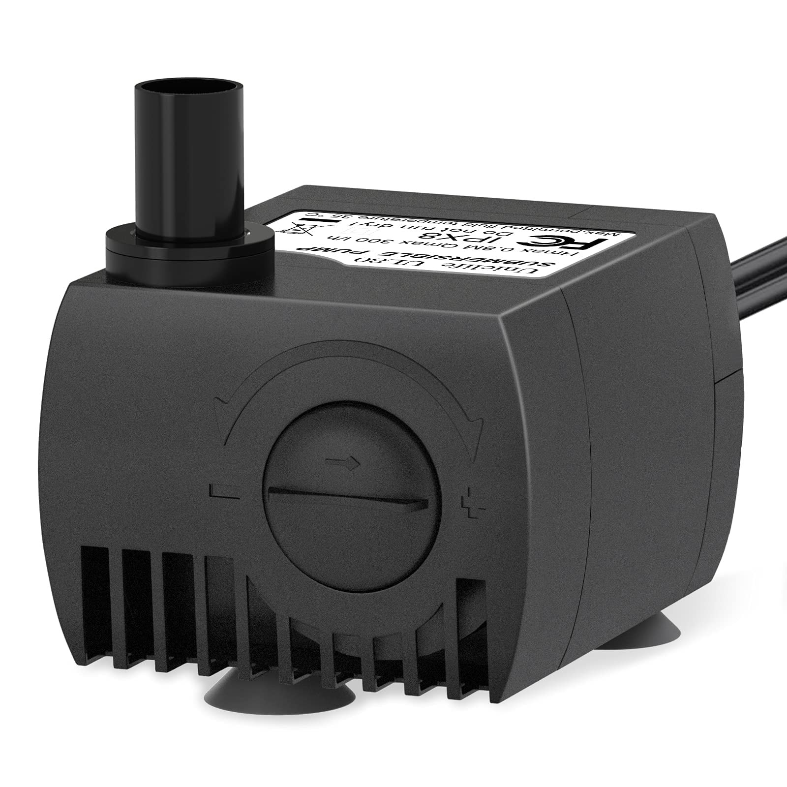 Uniclife 80 GPH Submersible Water Pump 4W 2.4ft High Lift Quiet 80GPH, Black