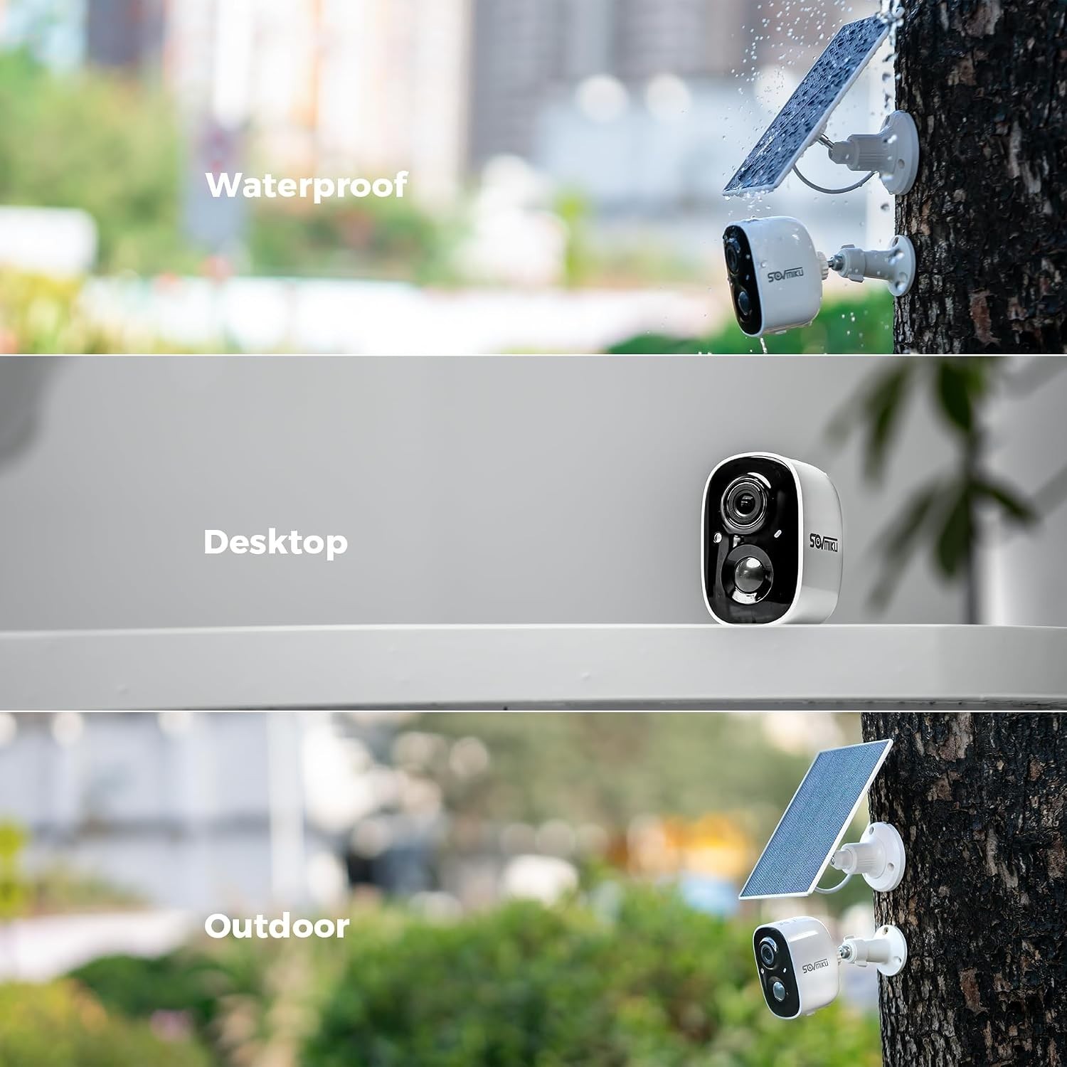 Vicohome 2K Solar Security Camera - 3MP Wireless Outdoor, Battery Powered, Co...