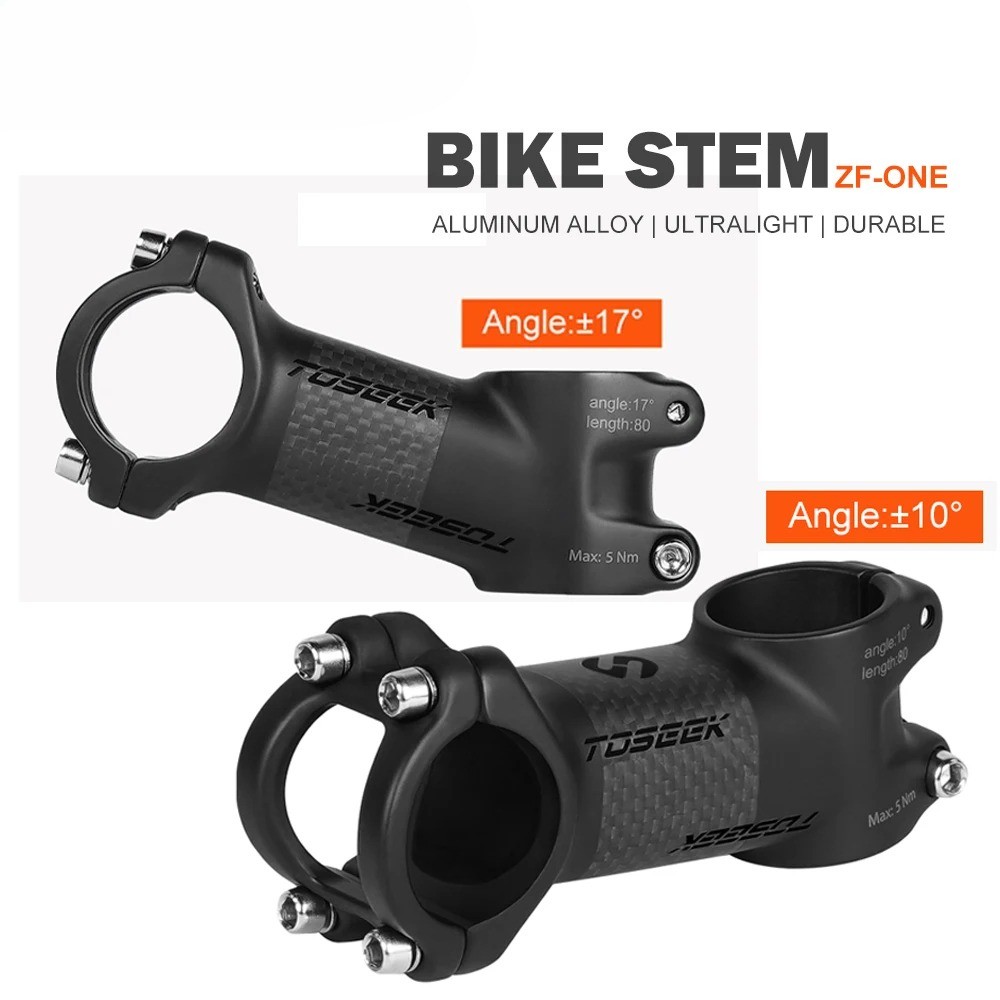 Carbon Bike Stem 10Degree/17Degree Mountain Bike 31.8mm Handlebar Stem 60-100mm