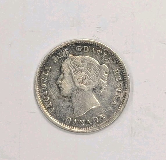 1891- Canada 5 Cents Small Silver Coin-#T129