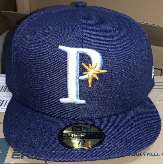 Princeton Rays New Era 5950 On Field Home Cap Hat NWT Size 7 7/8 Tampa Bay