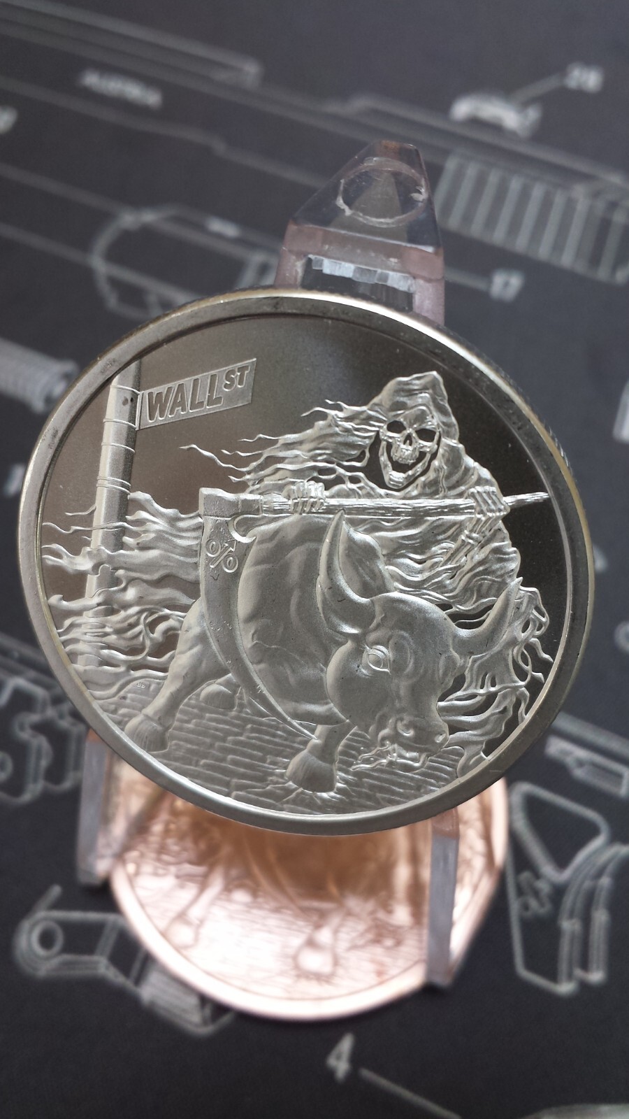2019 Rate Reaper 1 Oz. BU Silver Shield Mini Mintage Death of Dollar Series #18