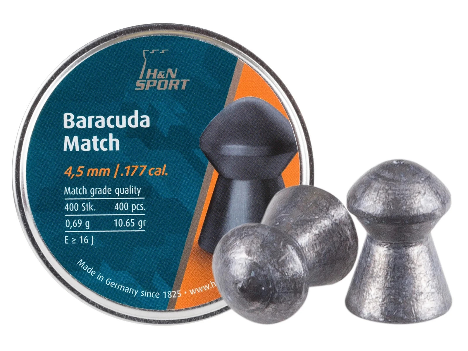 (NEW) H&N Baracuda Match .177 Cal, 10.65 Grains, Round Nose, 400ct