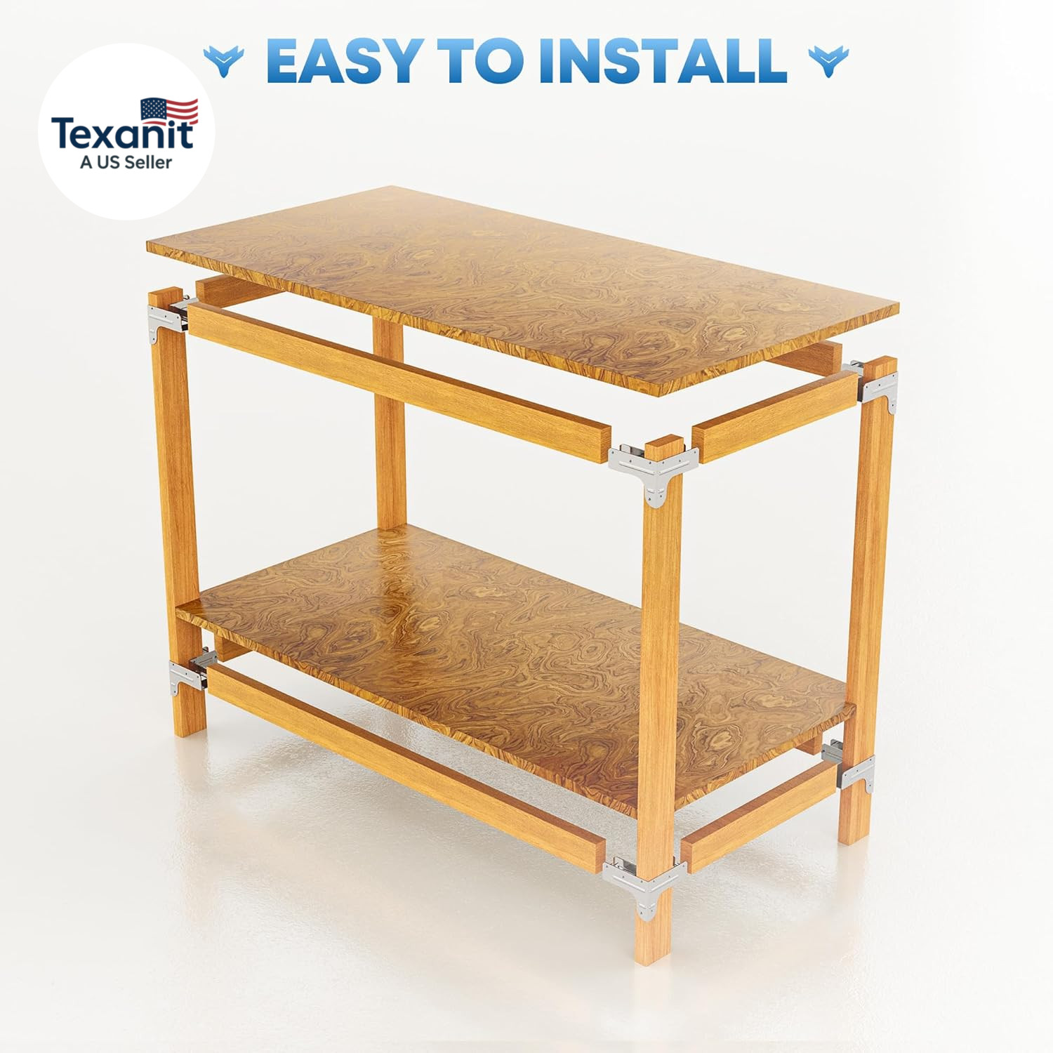 Workbench and Shelving Hardware Kit - Galvanized Steel Workbench Bracket Kit - 8