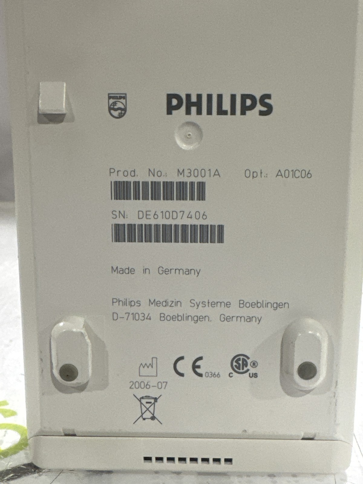Philips M3001A-A01C06 Fast SpO2, NIBP, ECG, Temp, IBP MMS Module