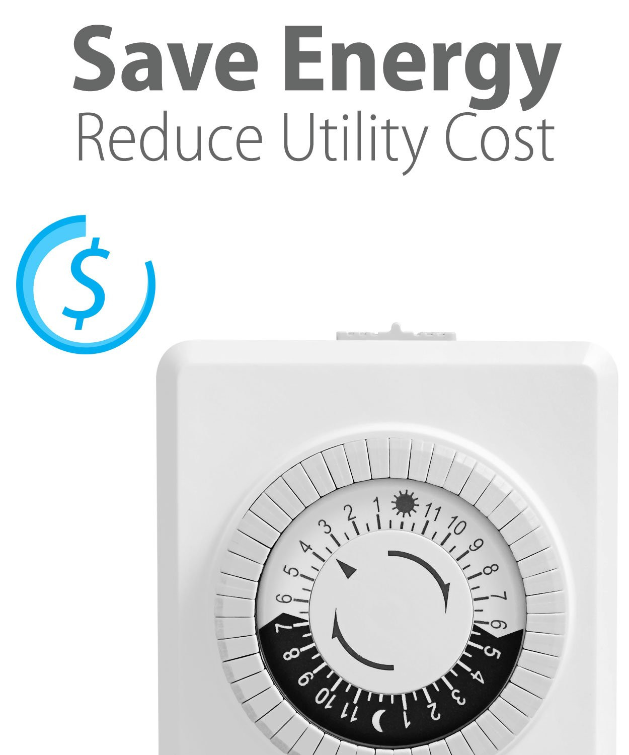 24-Hour Dual Timers Outlets for Electrical Outlets, Plug in Light Timer Programm