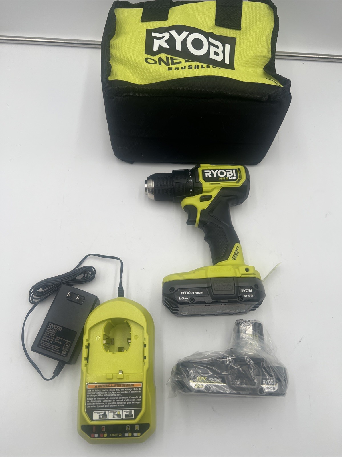 Ryobi ONE+ HP 18V Brushless Compact 1/2” Drill/Driver PSBDD02 w/ 2 Batteries