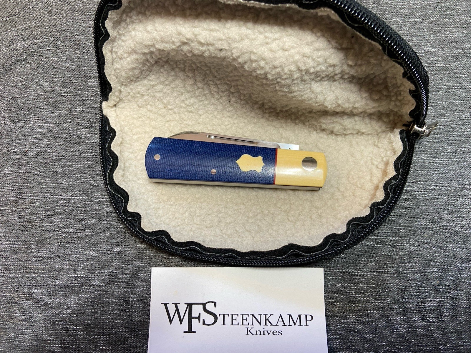WF STEENKAMP -BLUE MICARTA -Barlow- SLIP JOINT KNIFE